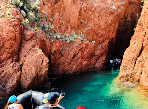 Hidden cove swim stop on the Cannes Esterel boat excursion