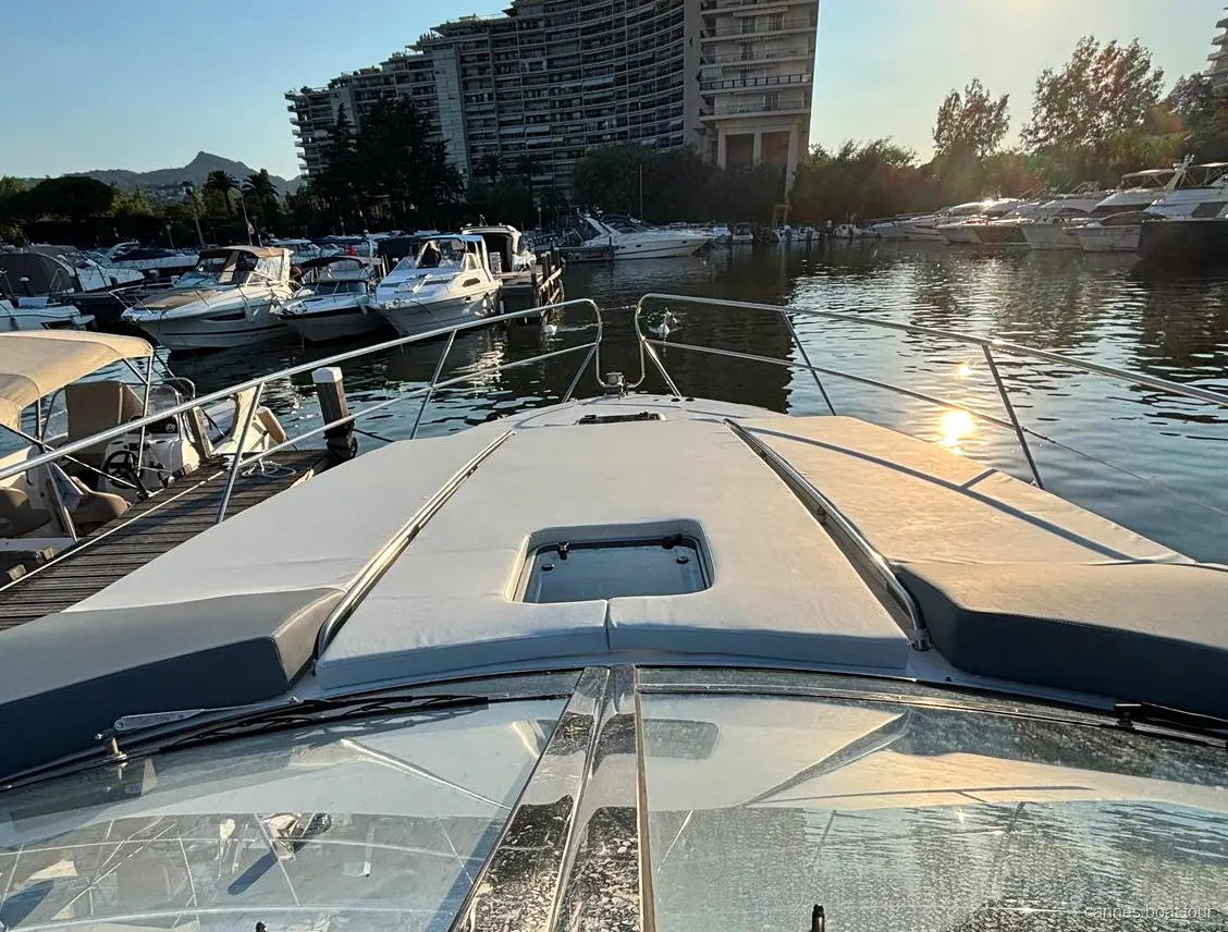 Swimming stop near Sainte-Marguerite Island on the Cannes luxury yacht cruise