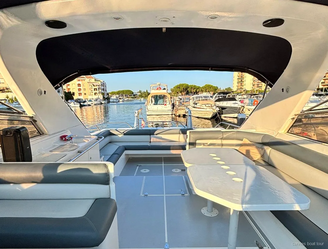 Sunset departure aboard the Cannes luxury yacht cruise along the Croisette