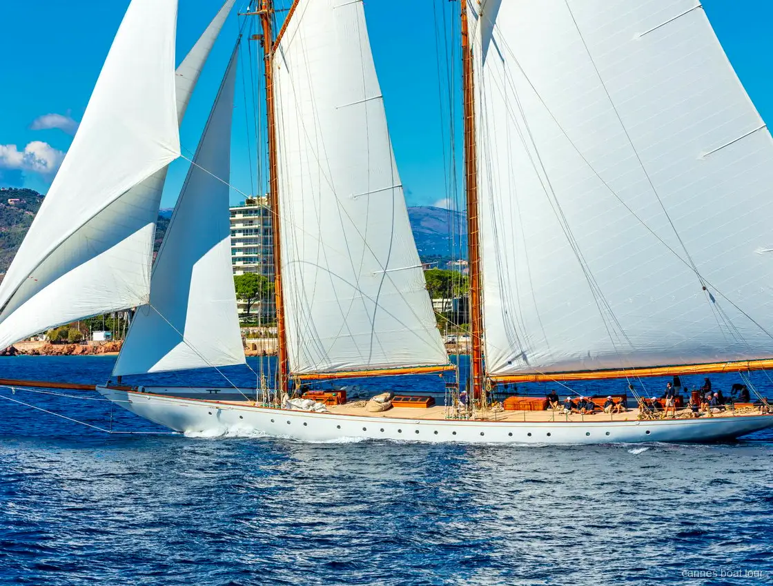 Guests enjoying Champagne on the Cannes Royal Regatta catamaran cruise